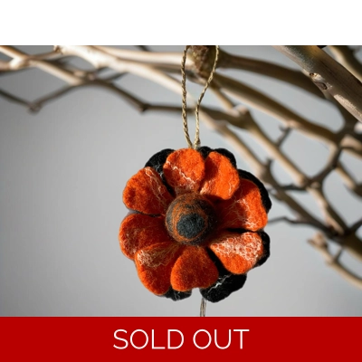 Felted Flower Car Air Freshener